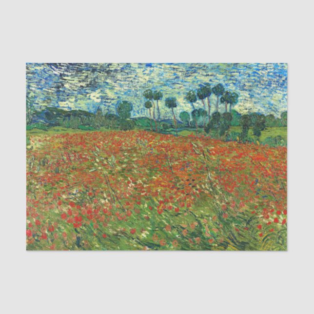 Poppy Field by Vincent Van Gogh  Tissue Paper (Front)