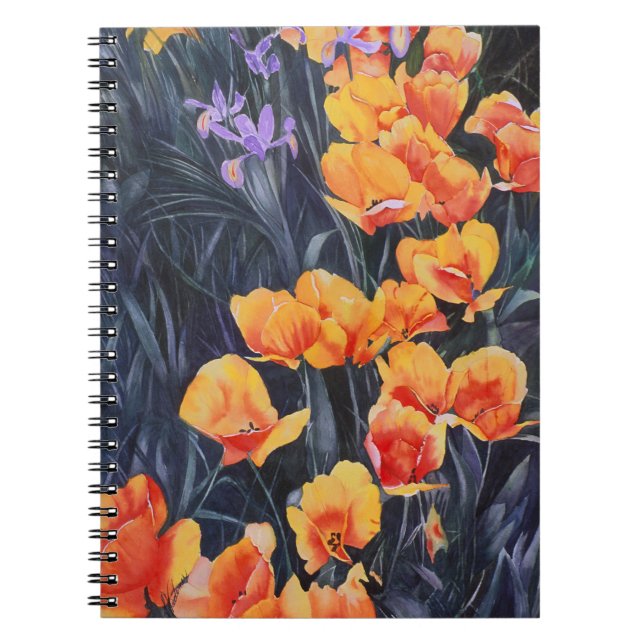 Poppy Field Colourful Impressionistic Painting Notebook (Front)