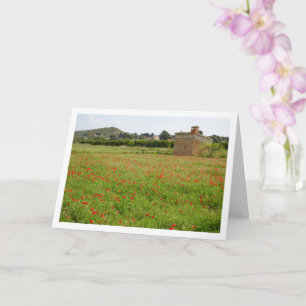 Poppy Field Farmhouse Landscape Card
