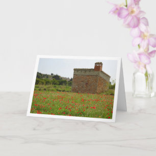 Poppy Field Farmhouse Landscape Card