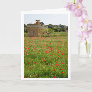 Poppy Field Farmhouse Portrait Card