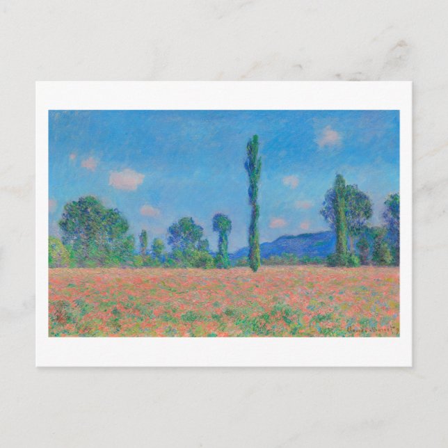 "POPPY FIELD, GIVERNY" 1890-91 CLAUDE MONET POSTCARD (Front)