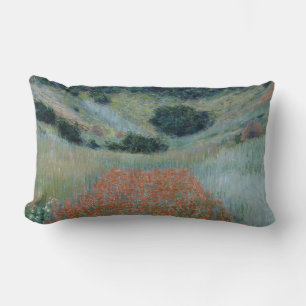 Poppy Field in a Hollow near Giverny (by Monet) Lumbar Pillow