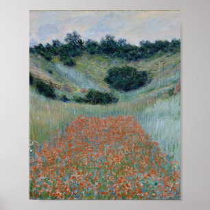 Poppy Field in a Hollow near Giverny (by Monet) Poster