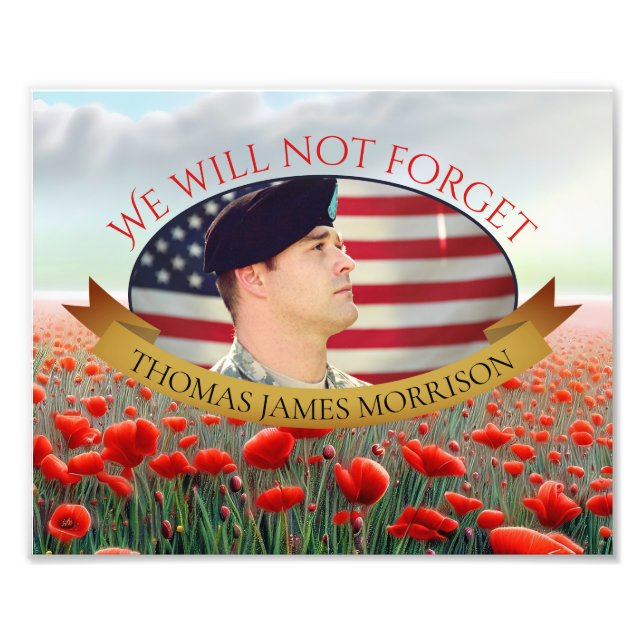 Poppy Field Memorial Photo Print (Front)