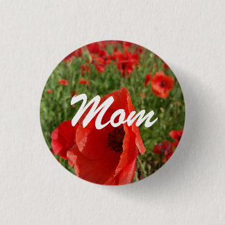 Poppy Field Mom Button