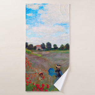 Poppy Field, Monet Bath Towel