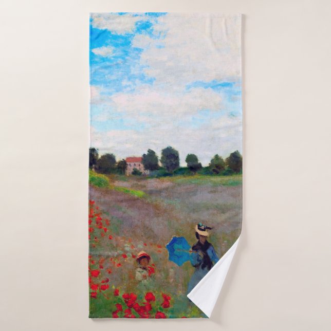 Poppy Field, Monet Bath Towel (Bath Towel)