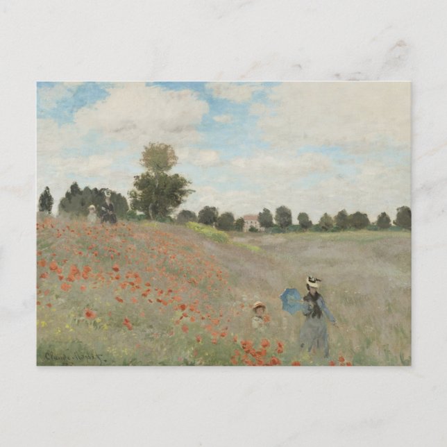 Poppy Field Near Argenteuil by Claude Monet Postcard (Front)