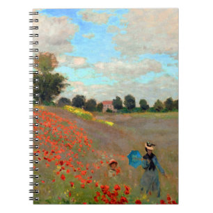 Poppy Field painting by Claude Monet (1873) Notebook