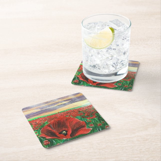 Poppy Field SF Coasters (Insitu)