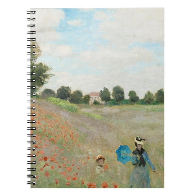 Poppy Field Stroll Vintage Summer Notebook (Front)
