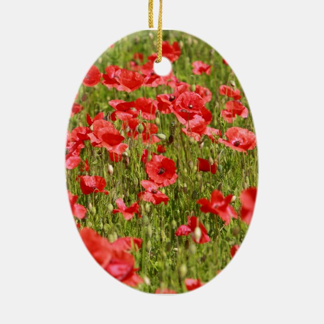 Poppy field - Stunning! Ceramic Ornament (Back)