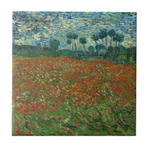 Poppy Field - Vincent van Gogh Tile