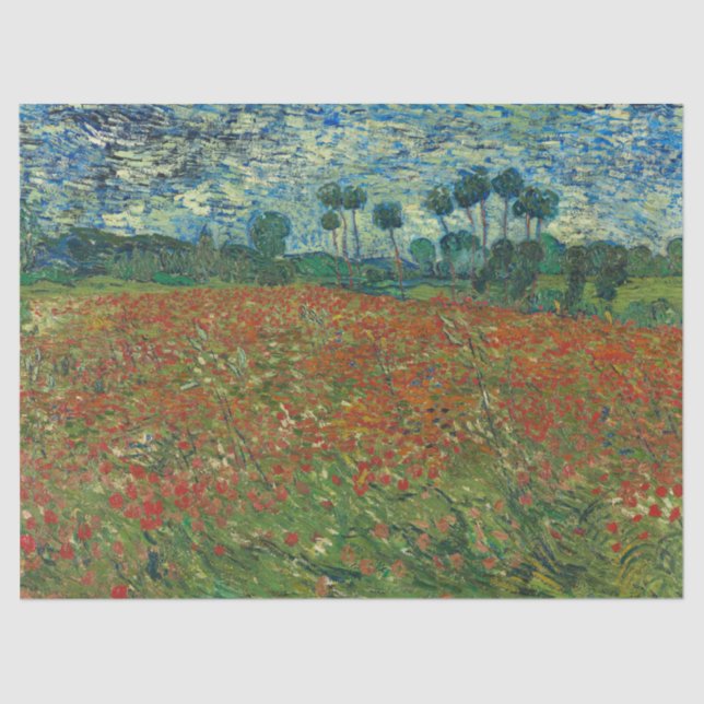 Poppy Field - Vincent van Gogh Tissue Paper (Front)