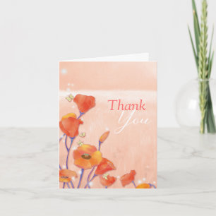 Poppy Field Wedding Thank You Card