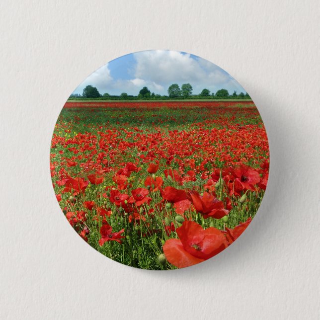Poppy Fields 2 Inch Round Button (Front)