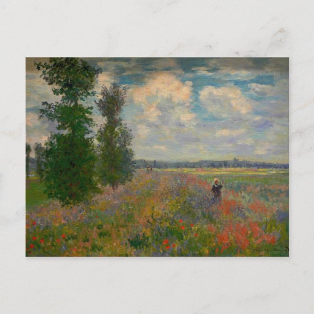 Poppy Fields Claude Monet Fine Art Postcard (Front)