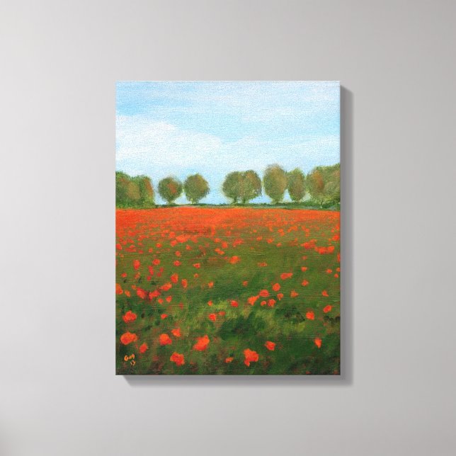 Poppy Fields Giclee Canvas Print (Front)