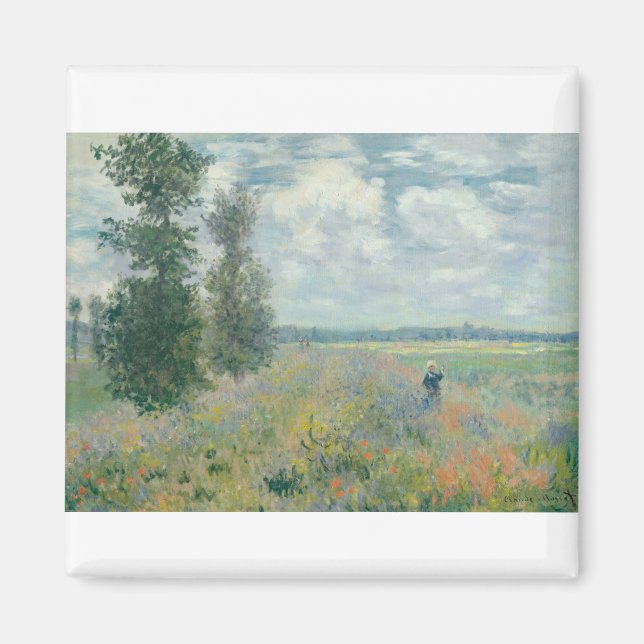 Poppy Fields near Argenteuil by Claude Monet Magnet (Front)