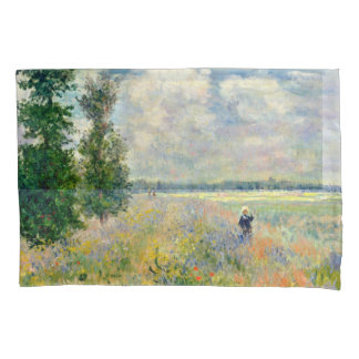 Poppy Fields near Argenteuil by Claude Monet Pillowcase