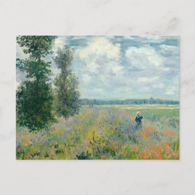 Poppy Fields near Argenteuil by Claude Monet Postcard (Front)