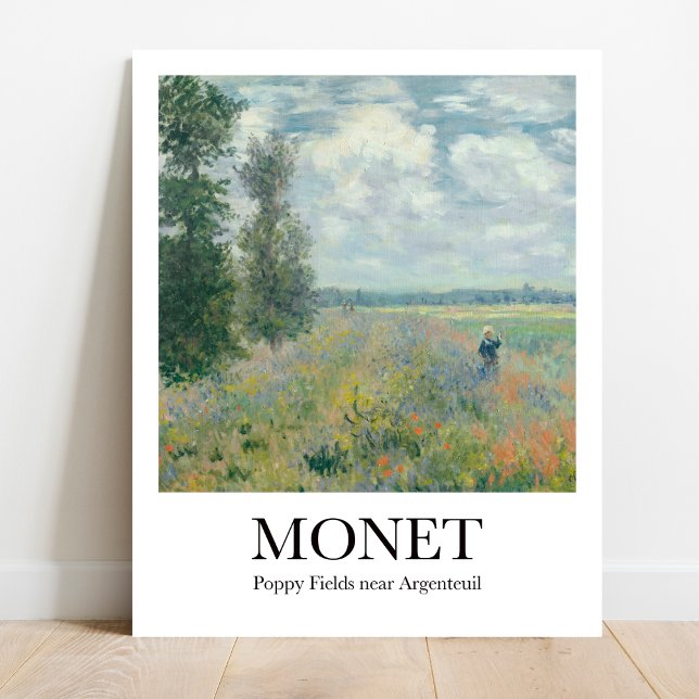Poppy Fields near Argenteuil by Claude Monet Poster (Immerse yourself in Monet's Impressionism: Poppy Fields poster!)