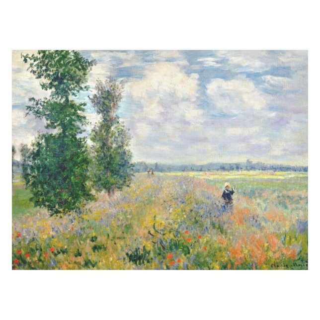 Poppy Fields near Argenteuil by Claude Monet Tablecloth (Front (Horizontal))