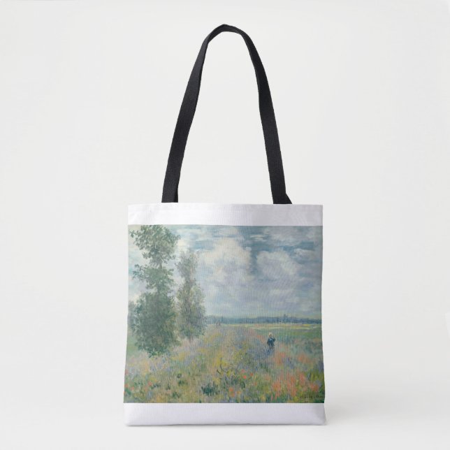 Poppy Fields near Argenteuil by Claude Monet Tote Bag (Front)