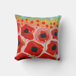 Poppy Fields Throw Pillow