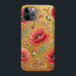 Poppy fleur golden design iPhone 11 pro case<br><div class="desc">Poppy fleur golden design. Beautiful, elegant floral design</div>