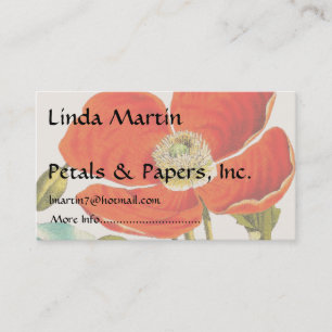 Poppy Floral Botanical Flower Business Card