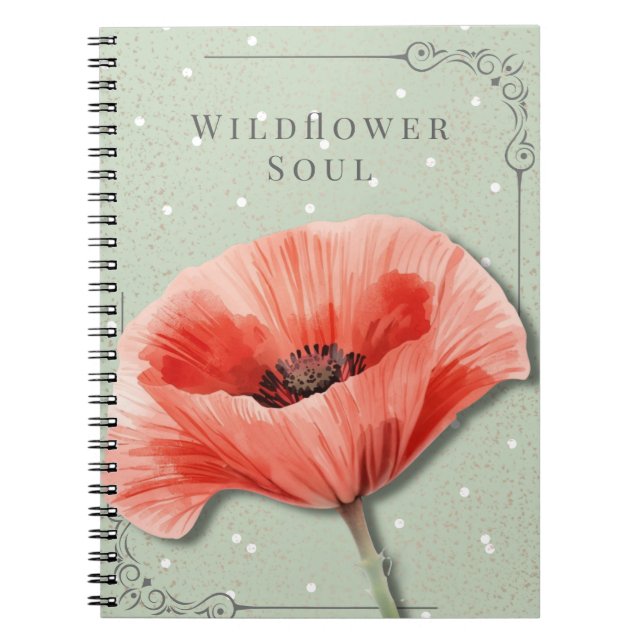 Poppy Floral Notebook | Wildflower Soul Journal (Front)