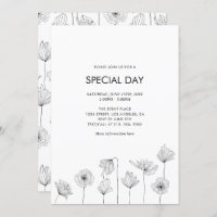 Poppy Floral Party Invitation for All Occasions