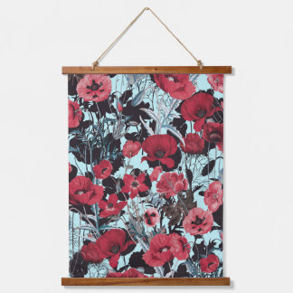 Poppy Floral Pattern Hanging Tapestry