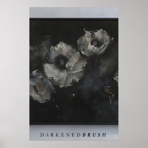 Poppy Flower Art, Dark Floral, Abstract Floral Poster