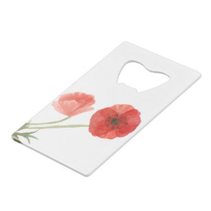 Poppy Flower Credit Card Bottle Opener