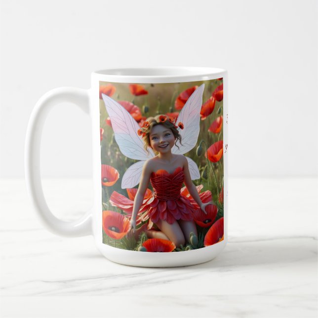 Poppy Flower Fairy  Coffee Mug (Left)