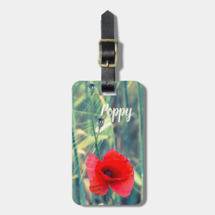 Poppy flower for gardeners and blossom lover gift luggage tag