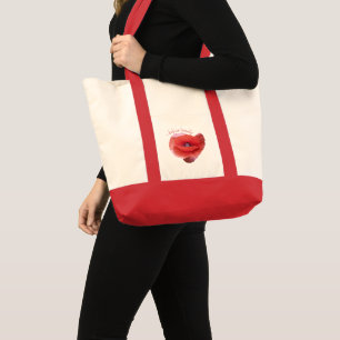 Poppy Flower. Funny Text Tote Bag