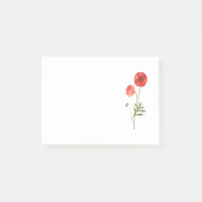 Poppy Flower Post-it Notes (Front)