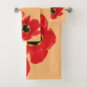 Poppy Flower Shirt, Poppy Shirt, Floral Shirt,  Bath Towel Set