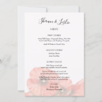 Poppy Flower Wedding Reception Menu