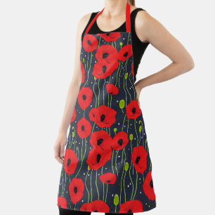 Poppy Flowers Apron