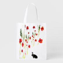 Poppy Flowers Bunny Rabbit