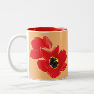 Poppy Flowers For Mom, Grandma Family and Friends Two-Tone Coffee Mug
