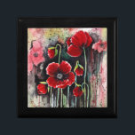 Poppy Flowers In Watercolor Gift Box<br><div class="desc">Red poppy flowers watercolor art. Colorful botanical design, suitable for anyone who loves poppy flowers, botanical arts, plants, nature, red flowers, colorful arts, cute illustrations and watercolor arts. Can be a beautiful gift. Please check the full collection for matching items. Thank you :)</div>