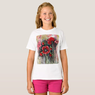 Poppy Flowers In Watercolor   T-Shirt