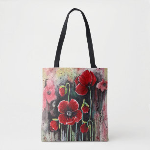 Poppy Flowers In Watercolor  Tote Bag