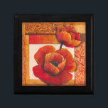 Poppy Flowers on Tan and Orange Background Gift Box<br><div class="desc">You can almost feel the texture of the petals on these poppy flowers painted by Tim O'Toole. They blend perfectly with the tan and orange background,  creating a splendidly poetic vision. Buy it for your home or give it as a gift!</div>